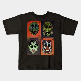 Ben Cooper style retro monster mask collage Kids T-Shirt